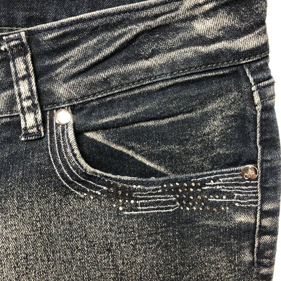 Arco Iris Jeans Womens Size 9 Embellished Pockets Black Denim Pants - Picture 4 of 9